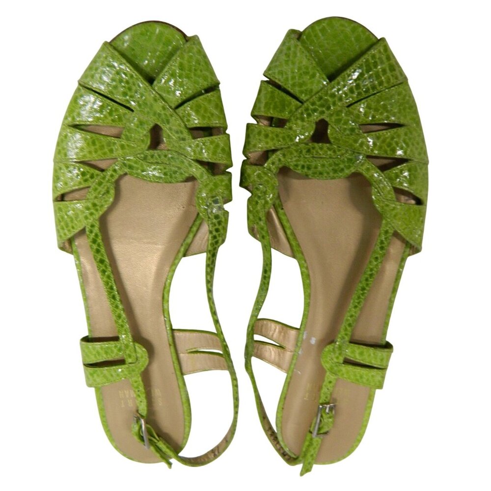 Stuart Weitzman Womens Leather Slingback Sandals In Orange & Green Size 7, 7.5 - Picture 4 of 15